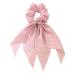 XJ Chiffon Bowknot Hair Scrunchies Rabbit Ears Design Hair Elastics Scrunchies Ponytail Holder Hair Accessories for Women Girls Pink