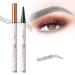 Eyebrow Pencil With 4 Fork Tip 4 Fork Tip 3D Microblading Magic Eyebrow Pencil Waterproof Magic Microblading Eyebrow Pencil Eye Brown Makeup Long Lasting Eyebrow Pencil Stay On All Day(Gray)