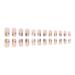 Square Press on Fake Nails 24Pcs Nude Glossy Flower Design - Full Cover Stick on Nails for Women & Girls - Buy Online on GoSupps.com