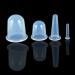 4 pieces of cup glass silicone silicone cup cups silicone cups reduce for fat reduce massage device face massage aid (transparent)