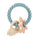 Cldy bite ring for babies baby biting toys bite ring key baby marine bracelet bite ring bite ring made of silicone bpa-free stimulating and massaging wound gums from 3 months of ocean blue