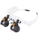 Portable Head Magnifier with 2 LED Lights Hands Free Headband ES with 6 Detachable Lenses 3X 4X 5X 6X 7X 10X Full of Stars