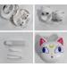 Duehut Anime Cute Cat Contact Lens Container - Portable Travel Box Kit with Cleaner Solution & Tweezers for Home & Office - Buy Online on GoSupps.com