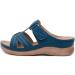 Monerffi Women's Outdoor Sandals - Anti-Slip Beach Casual Open Toe Slippers - Lightweight Vintage Platform - Size 42/43 EU - Blue - Buy Online on GoSupps.com