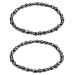 Eumenides women's fashion magnetic foot chain magnetic foot chain made of hematite antistatic fatigue -free improves sleep relieves joint pain black (8.7 inch (oversize) 2 package)