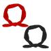 CHEERYMAGIC Retro Headbands with Rabbit Ear 2 Pieces Bow Headband Headwrap for Women Vintage Red Black Hair Band A2-TEDFD