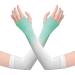 tuwiwol 1 Pair UV Protection Cooling Ice Silk Arm Sleeves Fitness Body Building Sun Sleeve Sunscreen Running Cycling Golfing White green gradient