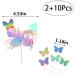 12 Pcs Butterfly Cake Toppers 3D Butterfly Cupcake Topper Sequins Glitter Happy Birthday Cake Decoration for Baby Shower Birthday Party Supplies(Random Colors) - Buy Online on GoSupps.com
