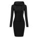 Bigfanshu Women's Autumn Sweatshirt Slim Casual Lady Long Hoodies Jumper Fleece Hooded Black