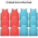 12 Pc Team Pinnies Set - Nylon Mesh Vests for Youth - Basketball, Football, Soccer Practice Jerseys - Red & Light Blue - Buy Online on GoSupps.com