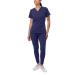 Adar Pro Flawless Plus Scrub Set for Women - Elevated V-Neck Top & Jogger Scrub Pants Small Navy