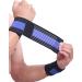 ITODA Wrist Brace Compression Support Strap Women Men Workout Wristband Fitness Adjustable Elastic Breathable Sport Non Slip Loop Sleeve Protection Wraps for Wrist Sprain Pain Relief Black+Blue(2 pieces) One Pair