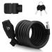 Bicycle lock 180cm/12mm cable lock safety level very high bicycle lock with key and metal cable bicycle lock heavy load for bicycle motorcycle gate fence scooter (black)