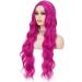 Long Hot Pink Wigs for Women | Curly Wavy Synthetic Costumes | Perfect for Halloween & Parties - Buy Online on GoSupps.com