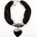 GUMEI Ethnic Style Heart Pendant Necklace with Nature Stone & Leopard Pattern Scarf - Buy Online on GoSupps.com