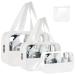4PCS Clear Toiletry Bag Wash Bag Clear PU Makeup Bag Waterproof Toiletry Travel Bag with Zipper Handle Portable Airport Cosmetic Bag for Travel Bathroom Men Women (White) 4pcs White