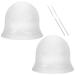 HEQU 2pcs Highlighting Cap Silicone Dyeing Cap Hair Coloring Hat Silicone Highlight Cap with Coloring Hair Hook Reusable Dyeing Cap Kit Hair Dye Cap Hairdressing Salon Cap for Women Men