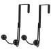 CHILDWEET Multipurpose Hanger 2pcs Double Hook Metal Clothes Rack Over Door Storage Rack Door Hook Hanger Multifunction Iron Gate 14x9cm Black