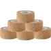 Self Adhesive Bandage Wrap 5 Yards - Breathable Athletic Cohesive Bandage for Sports Injury Ankle Knee and Wrist Sprains (1 Inch 6 Pack Tan)