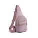 Memofynd 1 piece Sling breast pocket waterproof nylon blanket bag sports blanket bag multi-layered storage pocket adjustable shoulder strap suitable for women (purple)