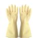Household gloves long rubber gloves cleaning gloves flushing gloves reusable kitchen gloves for garden car wash work (beige l) l Beige
