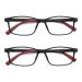 IEYELUUK Comfortable Reading Glasses Flexible Non-Slip (2 Pack) Double Injection Lightweight with Case 2 Black 2.5 x