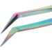 Colorful Stainless Steel Eyelash Tweezers for Perfect Extensions - Long Sloping Design for Home Use - Buy Online on GoSupps.com