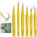 LUKEO 6PCS Stainless Steel Tweezers Set for Electronics & Phone Repair - Yellow Eyebrow/Eyelash Tool Kit - Buy Online on GoSupps.com