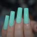 Mint Green Extra Long Square Press On Nails - Glossy Acrylic Nail Set for Women | 24 Pcs Perfect for Prom & Parties - Buy Online on GoSupps.com