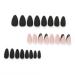 Shop Black Press-On Nails - Short Medium Almond Shaped French Tips with Gold Lines | 24 Pcs Acrylic Fake Nails for Women & Girls - Buy Online on GoSupps.com