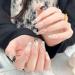 Temperament nail art temperament color matching pure hand-made nail art wear alloy flash diamond French nude nail patch.(XS) - Buy Online on GoSupps.com