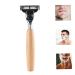 Safety Razor with Wood Handle | Double Edge Shaver for Men & Women | Reusable Portable Beard Cleaning Tool - Buy Online on GoSupps.com