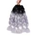 AIDUSA Ombre Gray Jumbo Braiding Hair Extensions 24 Inch - Pack of 5 | Synthetic 2 Tones Gray Hair for Box & Crochet Braids 100g - Buy Online on GoSupps.com