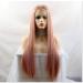 BGHJUE Pink Straight Synthetic Lace Front Wig for Black Women - Soft Heat Resistant African Hair - Buy Online on GoSupps.com
