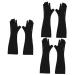 Healeved 3 Pairs Nail Gloves Fingerless Sun Gloves Sun Protection Gloves Fingerless Manicure Gloves Manicure Gloves Oveglove Fingerless Gloves Gauntlet Polyester Mj03 Gel -black