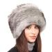 Futrzane Russian Faux Fur Hat for Women - Like Real Fur - Comfy Cossack Style Small Silver Fox