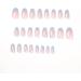 Wavy Almond Sky Blue French Press On Nails - 24 Pcs Short False Nails with Nail Glue for Women | Striped Fake Nails for Nail Art - Buy Online on GoSupps.com