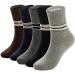 ADFOLF Mens Warm Wool Socks Thick Winter Thermal Stripe Wool Crew Socks Mix_2,stripeb
