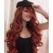 PORSMEER Auburn Red Brown Long Curly Wig for Women | Natural Copper Synthetic Hair | Perfect for Cosplay & Parties - Buy Online on GoSupps.com