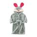 Miyanuby baby boy girls bathrobe soft flannel long arm animal hoodie morning mantle nightwear homewear for children baby boy girls gift 3-4 years #2 rabbits green green