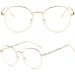 DAUCO Unisex Blue Light Filter Glasses - Retro Sixties Round Metal Computer Glasses for Men & Women | Stylish Eye Protection - Buy Online on GoSupps.com