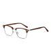 SERONI Eyebrow Metal Tr90 Frame Blue Light Blocking Glasses for Women Men Anti UV Ray Computer Reading Glasses for Women Men Tea-sliver 54 Millimeters