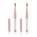 2pcs Nail Art Clean Up Brushes  Nail Polish Remover Brush with Round & Angled Head Metal Rhinestone Handle Nail Cleaning Brush for DIY Design & Polish Mistake Cleaning (Rose Gold)