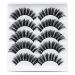 Uraqt false eyelashes 5 pairs 3D artificial eyelashes natural thick long fluffy eyelashes curl make-up eyelashes false eyelashes black (52) 3D-52