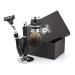 Haryali London Black Men's Shaving Set with 3 Razor Edges Black Badger Hair Brush and Shaving Stand