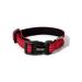Lonto dog collar made of durable nylon size XS soft padded collar for dogs 360 reflective & click closure metal ring & adaptation through continuous slide red XS red