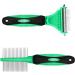 Elfirly Pet Dematting Comb Tools with Double Side Blade Undercoat Rake for Cats and Dogs (2 Pack - Dog Dematting Rake & Grooming Comb) Suitable for Removing Stubborn Mats and Tangled Hair - Buy Online on GoSupps.com
