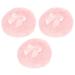 Lot de 3 Houppettes Poudre Moelleuses pour B b Coton Doux Forme Ronde Noeud D coratif Rose Accessoires pour Application de Poudre Corporelle Soin D licat et Usage Quotidien