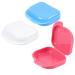 ZCDA Denture Box Retainer Case 3 Pcs Retainer Box for Braces Denture Retainer Mouth Guard Dry and Breathable (Pink White Blue)