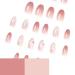 IMSOHOT Medium Press on Nails - Pink Gradient Coffin Shape with Flash Flower | Glossy Ballerina Full Cover Acrylic False Nails for Women - Buy Online on GoSupps.com